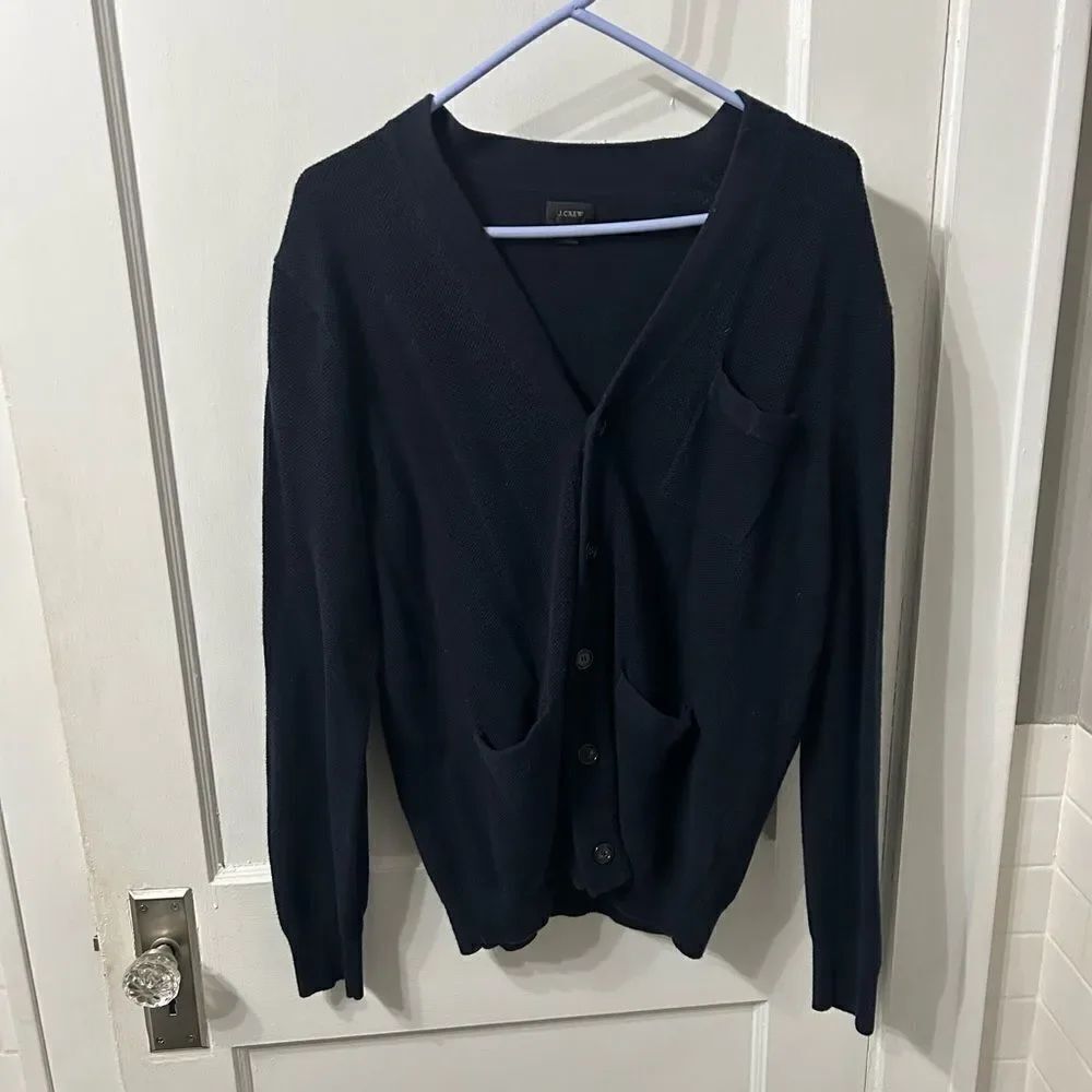 J. Crew Blue Cardigan Sweater V-Neck Knit